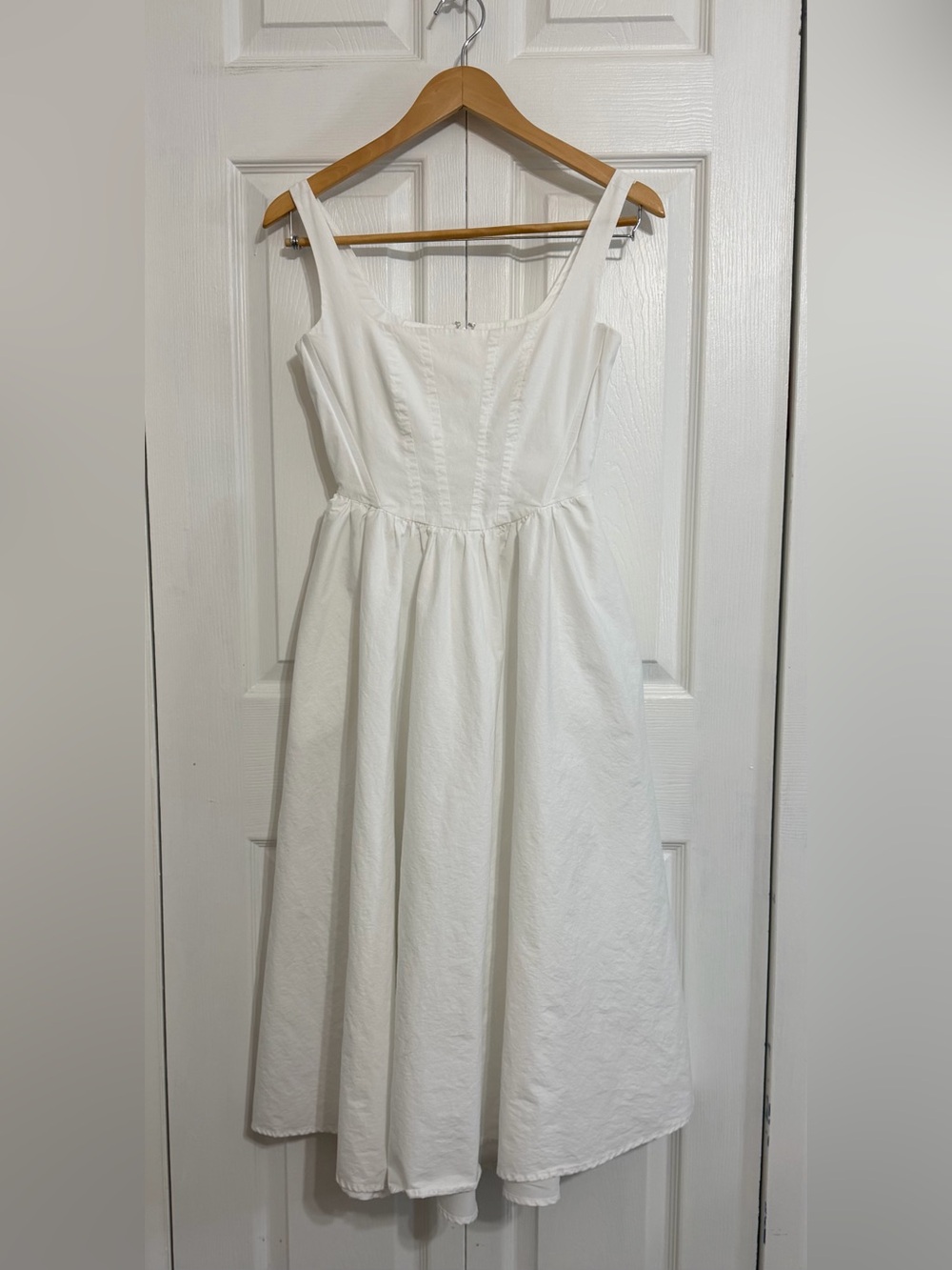 Wayf White Sleeveless A‑Line Dress